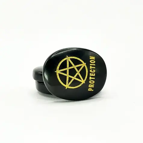 Black Agate Protection Coin thumbnail 1